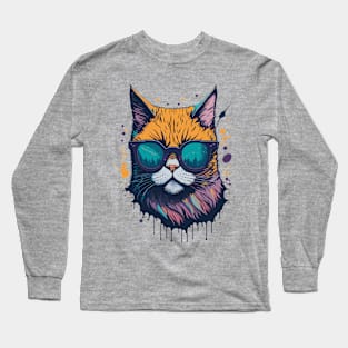 Super fabulous Cat with Sunglasses Long Sleeve T-Shirt